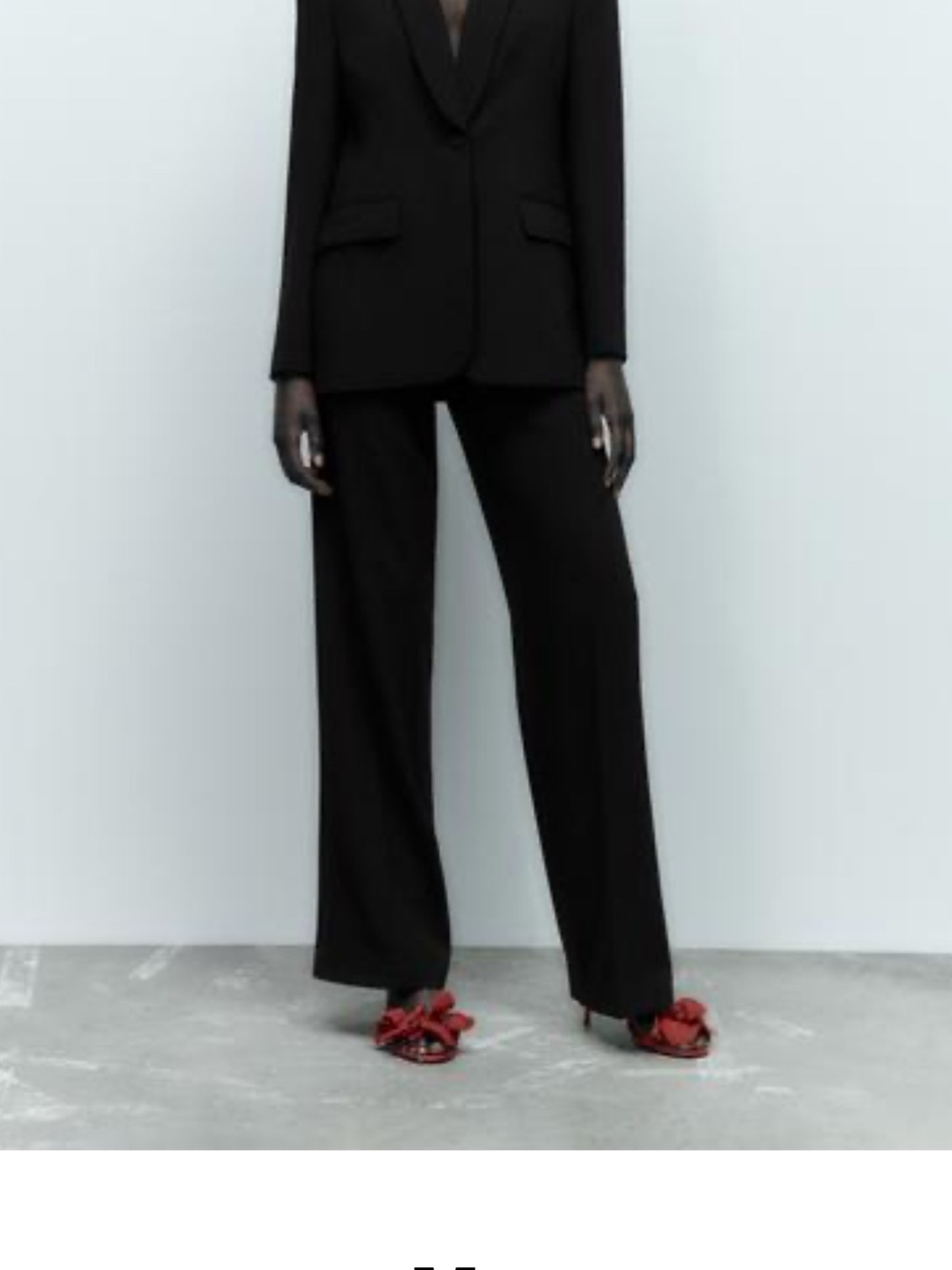 Zara Black Wide-Leg Tailored Trousers